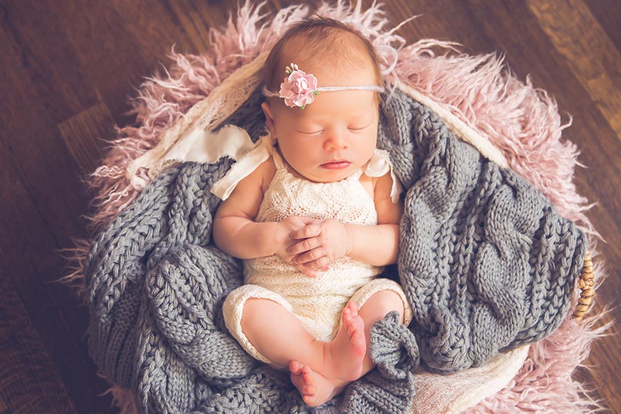 Pink and Gray Newborn Session | Bethesda Newborn Photographer