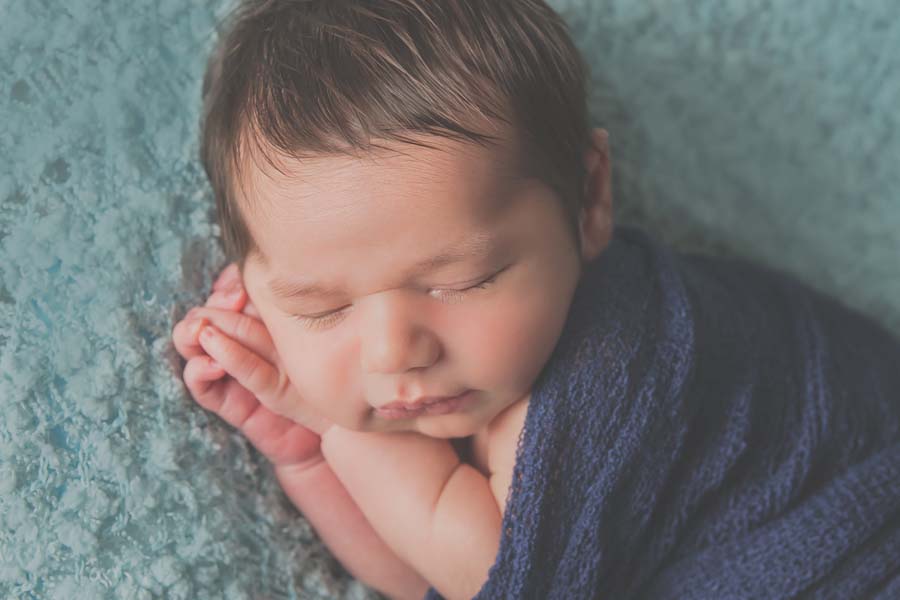 Bethesda MD Newborn Photographer | Baby Boy Gray & Blue Session by Carrie Collins Photography